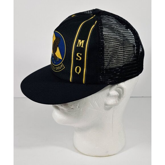 911 MSQ Logistics Group Black Trucker Hat With Eagle Logo & Mesh Back Adjustable - Picture 5 of 13